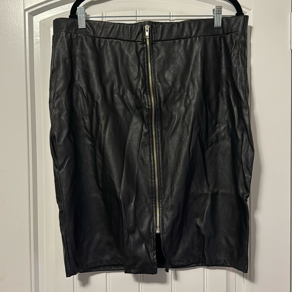 Black Faux Leather Skirt